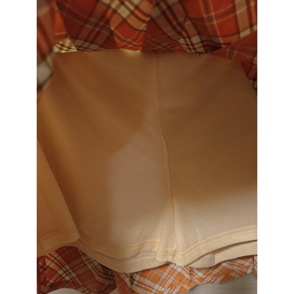 Blue B Collection Stay Flirty Coral Plaid Pleated Skort Size L  New With Tags - Picture 8 of 9